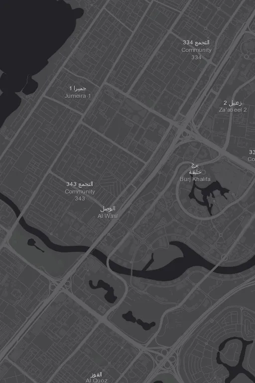 Real Dubai Dark Map