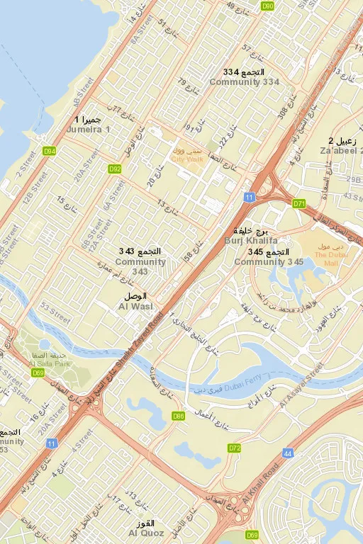 Real Dubai Street Map