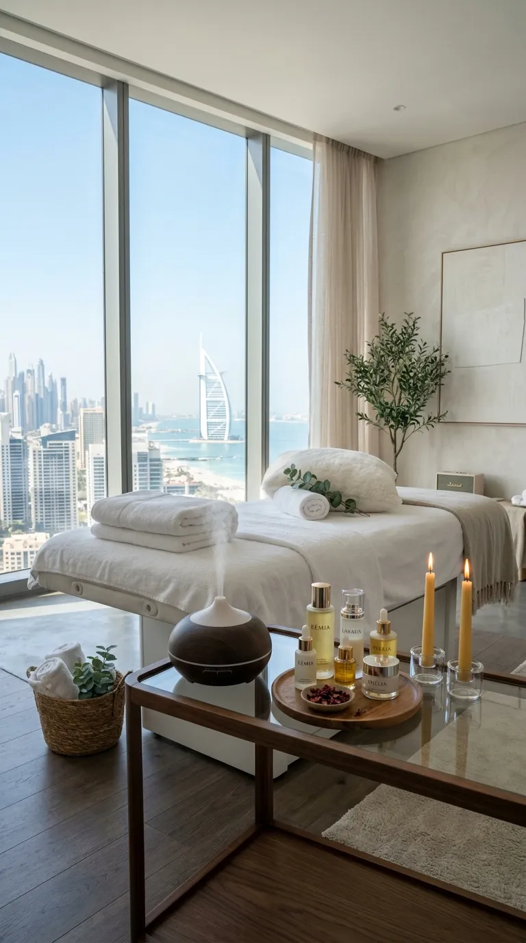 Luxury in-home massage retreat in Dubai penthouse